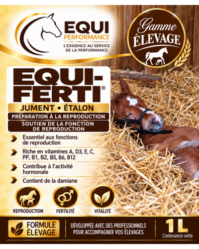 EQUI-FERTI jument étalon essentiel aux fonctions de reproduction et notamment à l’activité hormonale.
